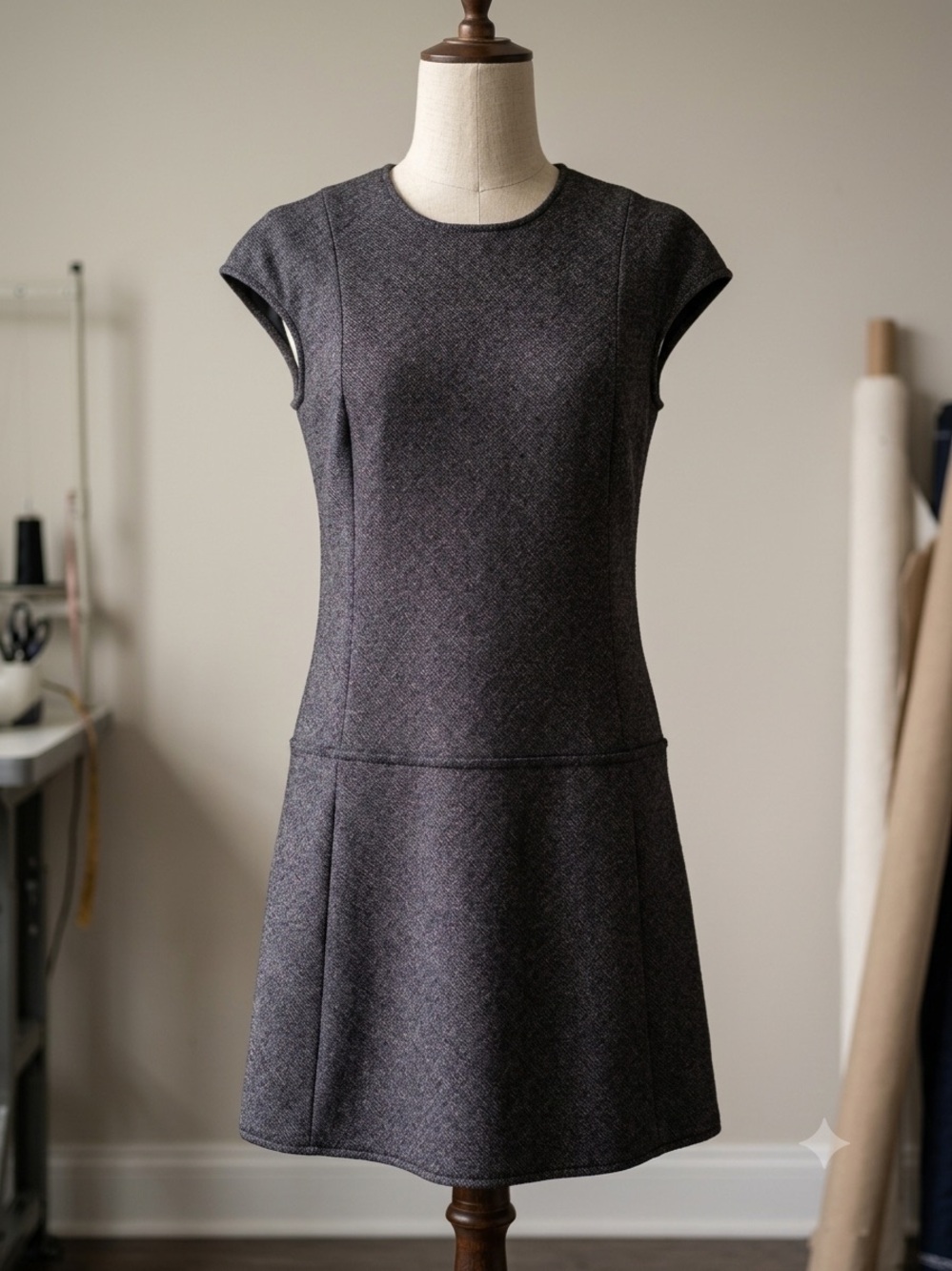 Theory Mini Dress in Charcoal Gray